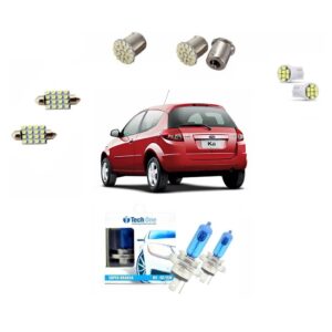 Kit Lampada H4 Farol Alto E Baixo Super Branca Ford Ka