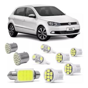 Kit Lampadas Led Gol Voyage G4 G5 G6 Teto Placa Ré Farolete