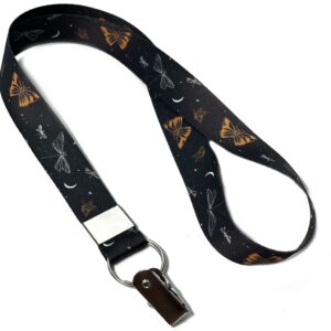 Cordão para crachá Borboletas Coloridas C0729P com Jacaré