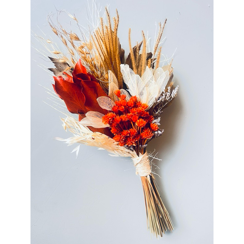 Buquê/Arranjo de Flores Naturais Desidratadas coleção Fantasia pré-wedding, casamento civil, decoração (dura+de 4 anos)