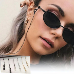 Cordão Corrente Segura Salva Óculos Ródio Negro 70cm Unissex