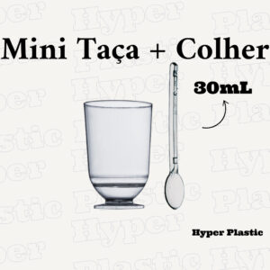 Mini Taça 30ml  Plastilânia para doces 50 ou 100 Unidades + Colherzinha