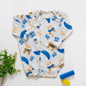 Conjunto Bebê Suedine Antialérgico Pagão Body e Calça Longo Urso Balão