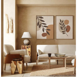 Quadro Decorativo 2 PeçasDupla Plantas Escandinavos