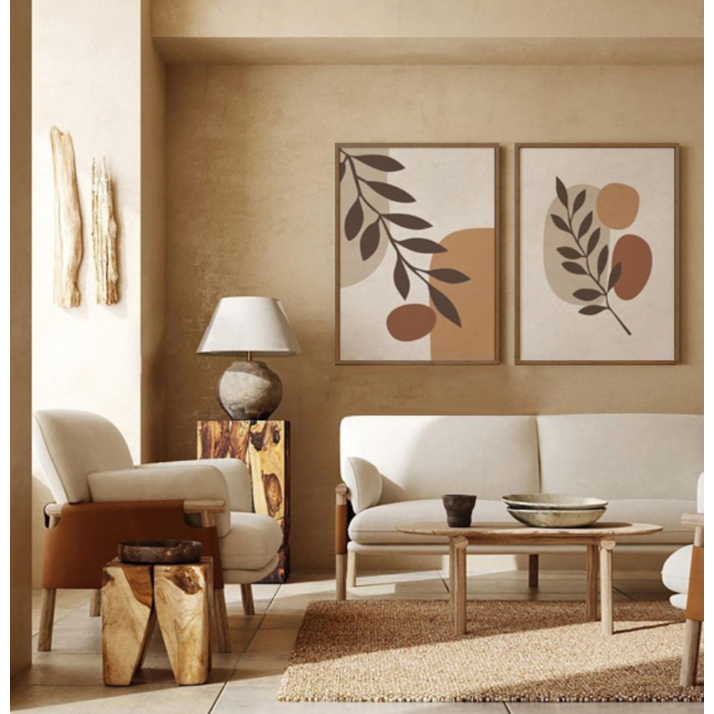 Quadro Decorativo 2 PeçasDupla Plantas Escandinavos