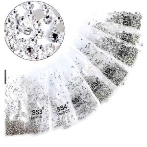 Kit Strass de unha Cristal Furta cor SS8 ao SS12 1440pçs