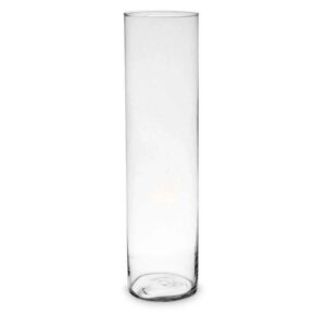 Vaso Tubo De Vidro Transparente Cilindro 40x14cm