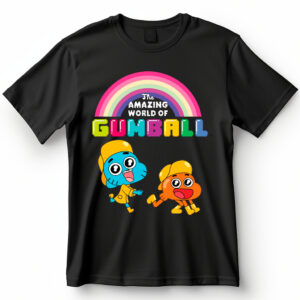 Camisa Mundo de Gumball Darwin Blusa Desenho Camiseta de Cartoon 100% Algodão