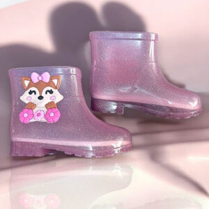 Galocha Feminina Infantil Raposa Bota Macia Meninas Confortável Leve Delicada Botinha Antiderrapante Prova De Agua