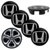 KIT 4 Calotas Tampinha Meio Miolo de Roda Honda HRV CRV NEW CIVIC ACCORD 6,9cm prata e preta