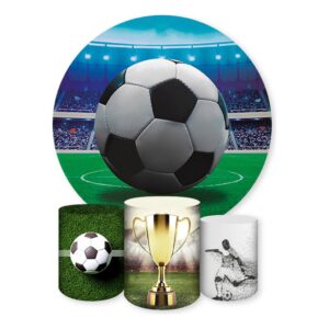 Painel Redondo Futebol 1,50 x 1,50 + Trio Capa Cilindro