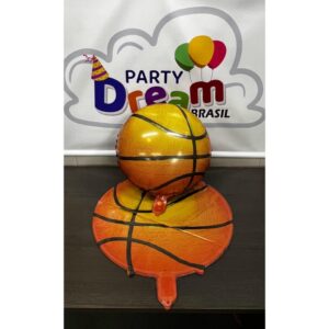 Kit 20 Balão Metalizado Bola de Basquete 43cm Festa Decoracao aniversario enfeite surpresa
