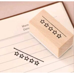 Kit Carimbo livro avaliacao estrelas + almofada e tinta