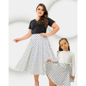 KIT SAIA POÁ MÃE  E FILHA   ANOS 60. Branco ref.154