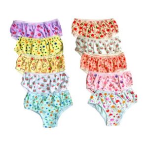 Kit 10 Peças Calcinhas Infantil Bebê E Crianças Estampadas E Lisas Forrada Para Desfralde