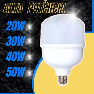 Lâmpada Led Bulbo Alta Potência 20w,30w,40w,50w E27 Bivolt 6.5K Super Econômica Garantia