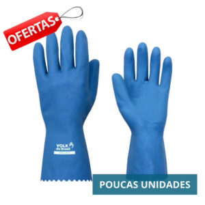 Kit 20 Prs Luva De Latex Azul Multiuso Forrada Antiderrapante Impermeável Para Limpeza Louça Faxina Jardinagem volk