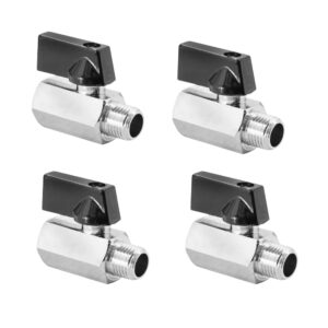 KIT 4 REGISTROS VÁLVULA DE ESFERA ROSCA 1/4" MACHO/FEMÊA