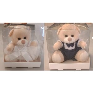 Casal Noivos Ursos Pajem Preto, Daminha Branca Decoração Casamento Nichos Caixinha