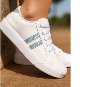 Tênis Infantil Menina Casual Feminino Escolar Anatômico Confortável Branco
