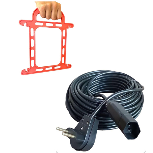 Extensão Elétrica 20 Metros 10a Cabo Pp2x1,0mm Plug Reto Com Suporte