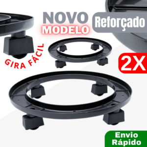 Kit 2 Suporte de Gás Com Roda Para Botijão GLP Porta Vaso Gás Bujão Cozinha Quintal