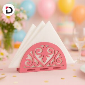 Kit Com 20 Porta Guardanapo ARABESCO em Mdf  Para Festa Evento Decoração Aniversário COR ROSA