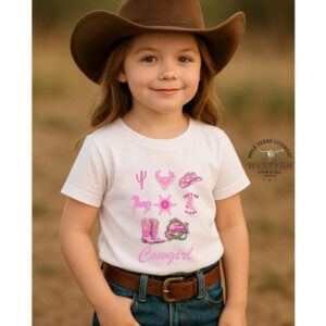 Camiseta Infantil Boiadeira Cowgirl Moda Country 100% Algodão