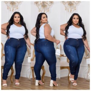 Calça Jeans Plus Size Promoção 48 ao 66 Rasgada/Lisa lycra Elastano cos Alto