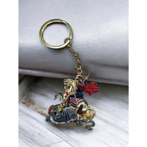 Chaveiro São Jorge Dourado - Símbolo de Proteção e Força