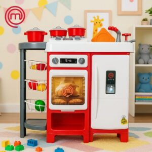 Cozinha Grande Infantil Completa Master Chef Acessórios Avental Panelas Faz De Conta Sai Agua