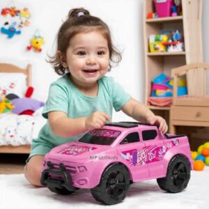 Carrinho De Brinquedo Menina Grande 33cm Lady Girl Rosa Lilás Pick Up 4x4 Princesa Caminhonete