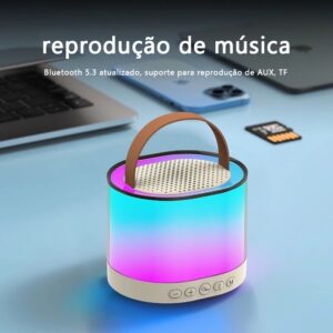 Caixa De Som Com Microfone Karaokê sem fio Bluetooth KTV familiar com luz RGB