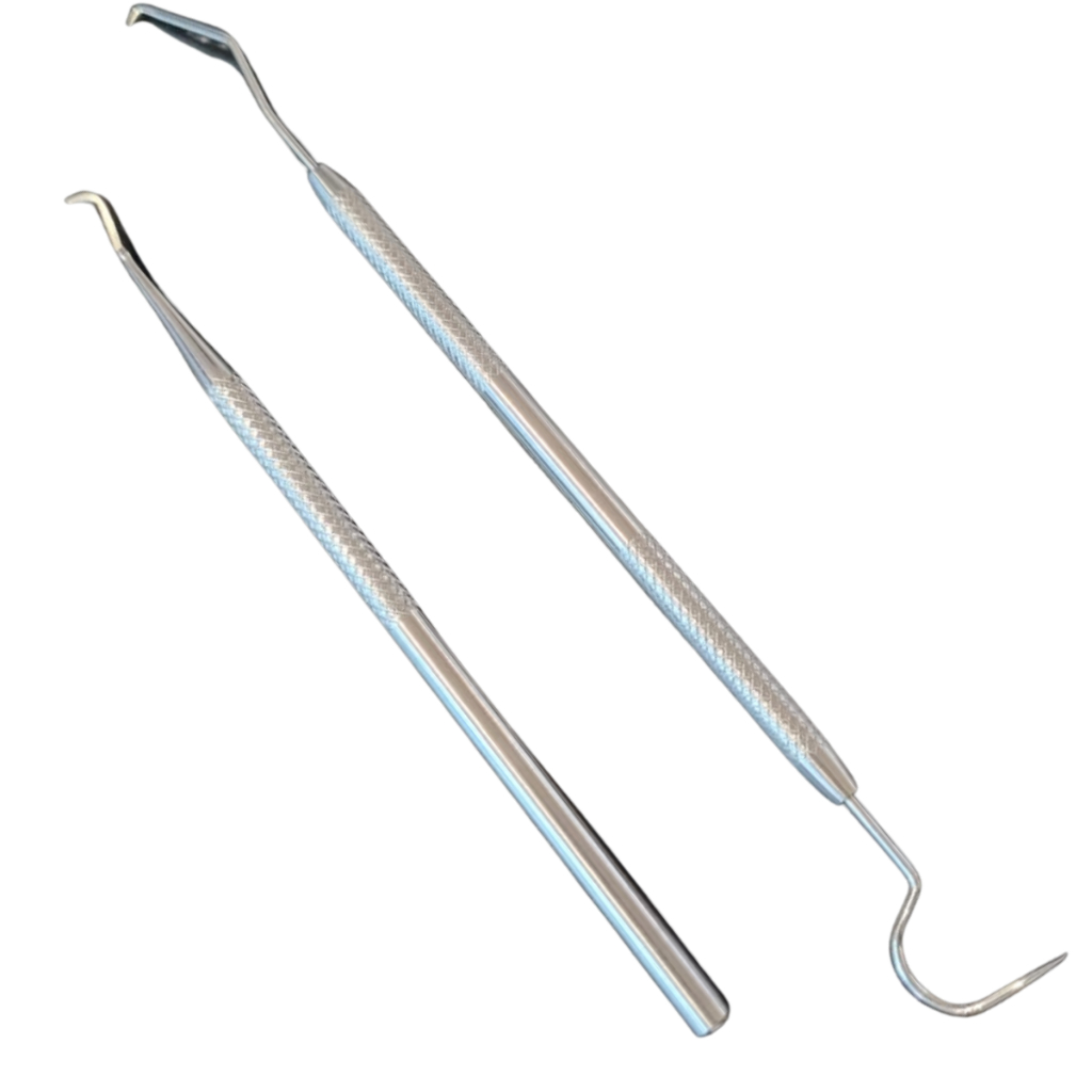 Kit Sonda Exploradora N 5 + Extrator de Tartáro N 3 Profissional Aço Inox Autoclavavel Anvisa