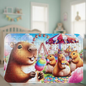 Quebra-Cabeça MDF Capivara 60 Peças Infantil, Educativo e Super Resistente