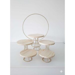 kit 5 boleira com mini arco festa decoração aniversario eventos