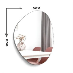 Espelho Orgânico Lapidado 50x60cm Auto colante - Sala, Quarto, Banheiro, Escritório e Penteadeira