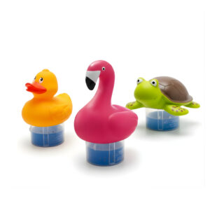 Clorador Dosador Flutuante de Animais para Piscinas Patinho Tartaruga Flamingo