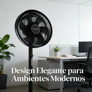 Ventilador de Pé 40cm 4 Velocidades 70W Silencioso com Oscilação 110V ou 220V Altura 116,5cm