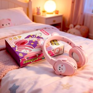 Fone de Ouvido Headphone Bluetooth Sem Fio Gatinho Infantil Desenho Cartoon XTRAD Presente Ideal