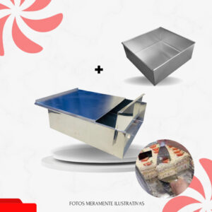 KIT C/2 FORMAS QUADRADAS 30X30X10 - 1 PARA MONTAGEM E TRANSPORTE + 1 PARA ASSAR AS MASSAS.