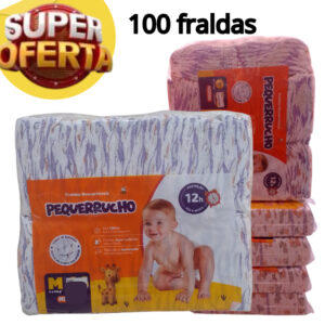 100 Fraldas Descartáveis Pequerrucho Atacado Barata Promoção - Tamanhos P M G XG XXG