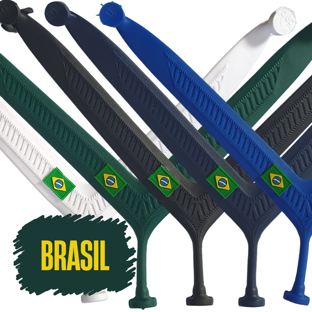 Cabresto Tira Correia Alça para Chinelo Modelo Asa Delta Aplique Bandeira do Brasil - 1 Par de Tiras