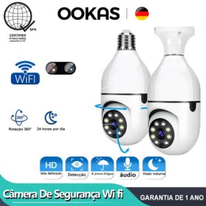OOKAS Ultra HD Câmera De Segurança Wi fi Rotação De 360° Câmera Segurança a Prova De água