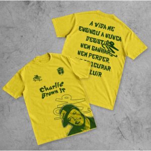 Camiseta Brasil Feminina Charlie Brow Jr Camisa Masculina Skatista Tematica Copa
