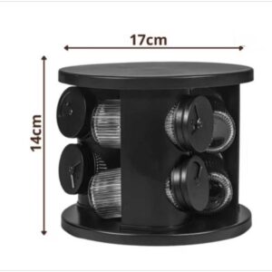 Porta Temperos Giratorio 360º com 6 Potes de Vidro - Organize com estilo