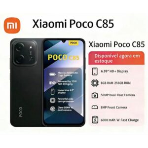 Smartphone Xiaomi POCO C85 com Android 15, 256GB/128GB Versão Global NFC Envio Imediato