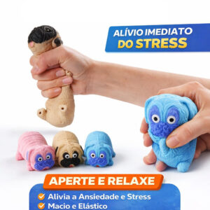 Kit 2 Brinquedo Squishy Dog Anti Stress Fidget Toy Macio Elástico Relaxante Ansiedade Criança Adulto