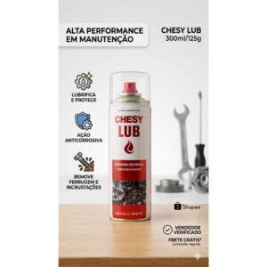 Desengripante Anticorrosivo 300ml Chesy Lub Kit 2 3 ou 5 Unidades Lubrificante Multiuso Remove Ferrugem Protege Metal