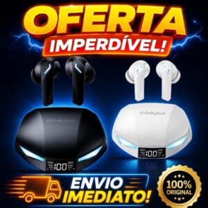 Fone de Ouvido Bluetooth Lenovo XT53 Original TWS GM2 PRO MAX ipx4 Som HiFi Estojo c Display Digital